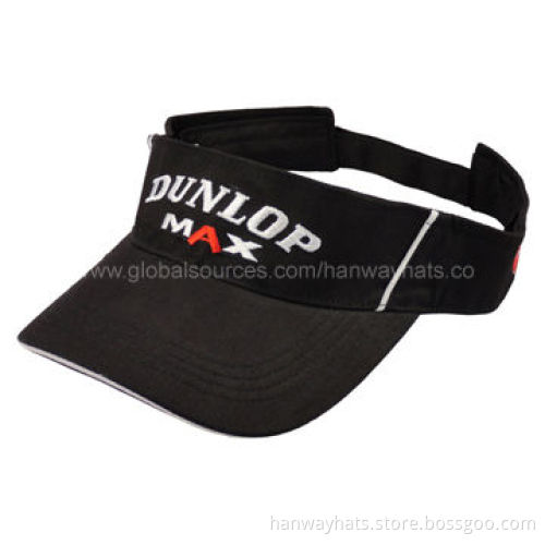 2012 New Style Black Sun Visor Hats with Embroidered LogoNew